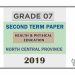 Grade 07 Health 2nd Term Test Paper 2019 - English Medium | North Central Province