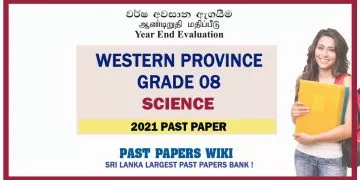 Western Province Grade 08 Science Third Term Paper 2021 – Tamil Medium