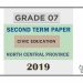 Grade 07 Civic Education 2nd Term Test Paper 2019 - English Medium | North Central Province
