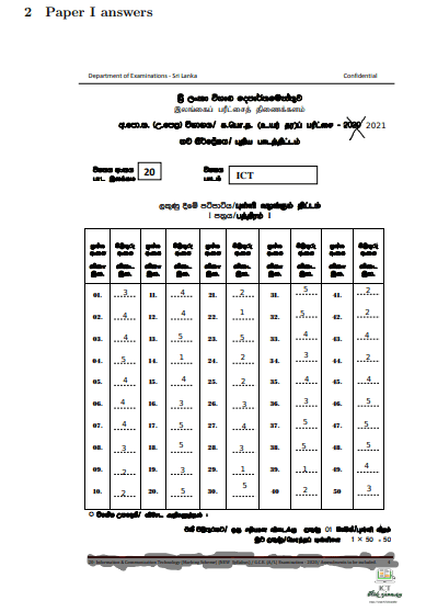 2021 A/L ICT Marking Scheme | Sinhala Medium