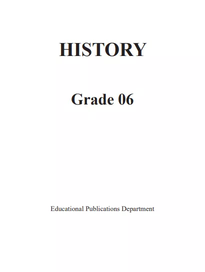 Grade 06 History textbook | English Medium – New Syllabus