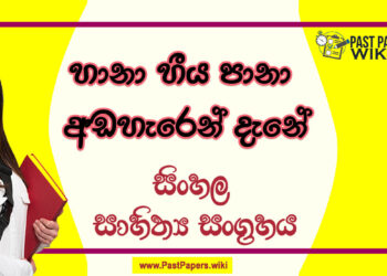 Haana Hiiya Paana Adaheren Dene O/L Sinhala Sahithya Vichara - Grade 10