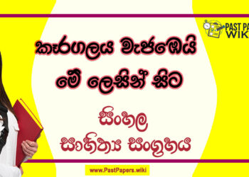 Kaaragalaya Vejabei Me Lesin Sita O/L Sinhala Sahithya Vichara - Grade 11