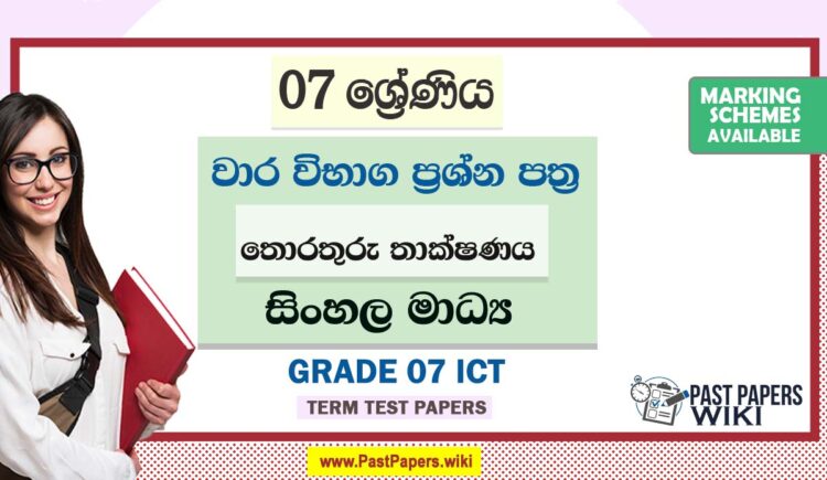 Grade 07 ICT Term Test Papers | Sinhala Medium