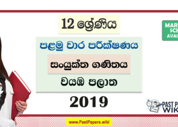 North Western Province Grade 12 Combined Mathematics First Term Test Paper 2019 with answers for Sinhala Medium