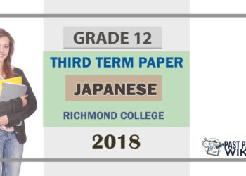 Richmond College Grade 12 Japanese Third Term Test Paper 2018