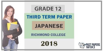 Richmond College Grade 12 Japanese Third Term Test Paper 2018