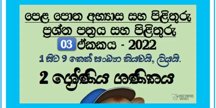 Sankaya Kiyavima Grade 02 Mathematics Unit 03 | Questions And Answers