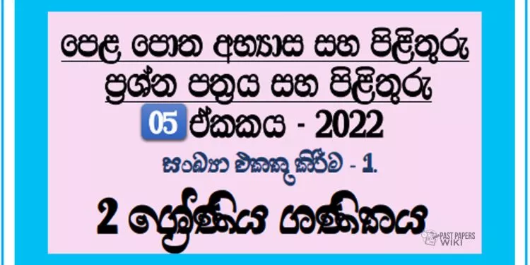 Sankaya Ekathu Kirima Grade 02 Mathematics Unit 05 | Questions And Answers