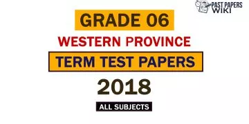 2018 Western Province Grade 06 2nd Term Test Papers