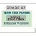 Grade 07 Civics Education Term Test Papers | English Medium