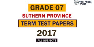 2017 Southern Province Grade 07 3rd Term Test Papers