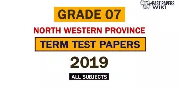 2019 North Western Province Grade 07 3rd Term Test Papers