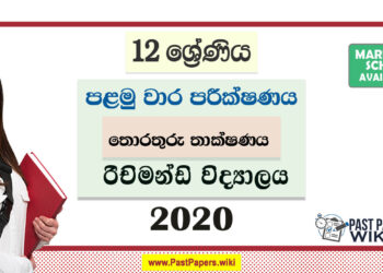 Richmond College Grade 12 ICT First Term Test Paper 2020 with answers for Sinhala Medium