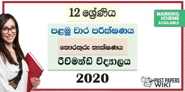 Richmond College Grade 12 ICT First Term Test Paper 2020 with answers for Sinhala Medium