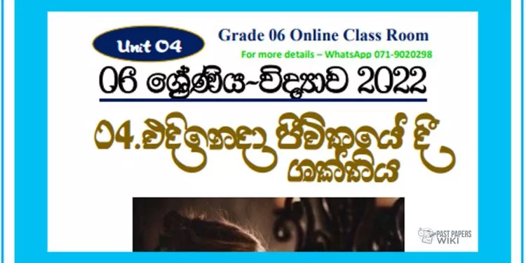 Grade 06 Science Unit 04 | Edineda Jivithayedi Shakthiya