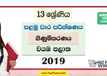 North Western Province Grade 13 Accounting First Term Test Paper 2019 with answers for Sinhala Medium