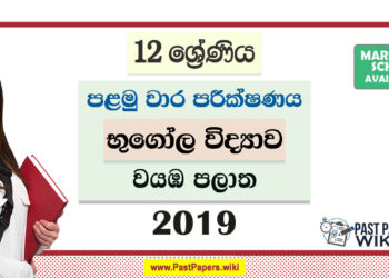 North Western Province Grade 12 Geography First Term Test Paper 2019 with answers for Sinhala Medium