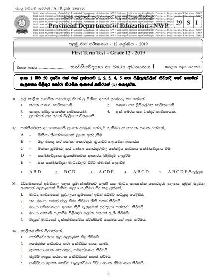 Grade 12 Media 1st Term Test Paper with Answers 2019 | North Western Province