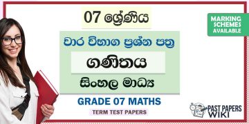 Grade 07 Maths Term Test Papers | Sinhala Medium