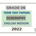 Grade 06 Geography Term Test Papers | English Medium