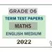 Grade 06 Maths Term Test Papers | English Medium