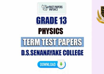 D.S. Senanayake College Grade 13 Physics Term Test Papers