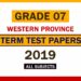 2019 Western Province Grade 07 3rd Term Test Papers