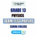 Zahira Collage Grade 13 Physics Term Test Papers