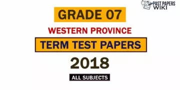 2018 Western Province Grade 07 3rd Term Test Papers