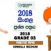 Grade 3 Sinhala Paper 2018