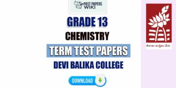Devi Balika College Grade 13 Chemistry Term Test Papers