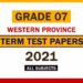 2021 Western Province Grade 07 3rd Term Test Papers