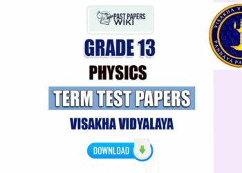 Visakha Vidyalaya Grade 13 Physics Term Test Papers