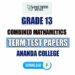 Ananda College Grade 13 Combined Mathametics Term Test Papers