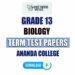 Ananda College Grade 13 Biology Term Test Papers