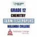 Nalanda College Grade 12 Chemistry Term Test Papers