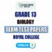 Royal College Grade 13 Biology Term Test Papers