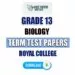 Royal College Grade 13 Biology Term Test Papers