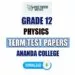 Ananda College Grade 12 Physics Term Test Papers