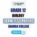 Ananda College Grade 12 Biology Term Test Papers