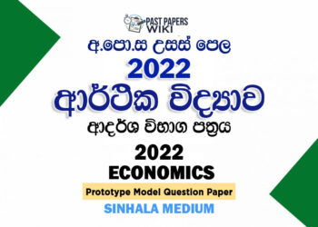 2022 AL Economics Model Paper Sinhala Medium