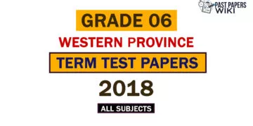 2018 Western Province Grade 06 3rd Term Test Papers