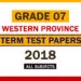2018 Western Province Grade 07 3rd Term Test Papers