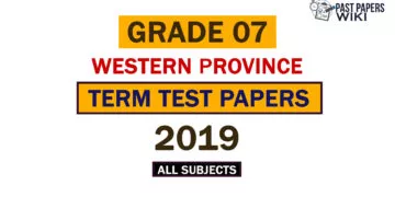 2019 Western Province Grade 07 3rd Term Test Papers