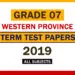 2019 Western Province Grade 07 3rd Term Test Papers