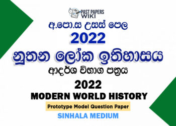 2022 A/L Modern World History Model Paper | Sinhala Medium