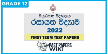 Mayurapada Central College Chemistry 1st Term Test paper 2022 - Grade 12