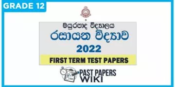 Mayurapada Central College Chemistry 1st Term Test paper 2022 - Grade 12