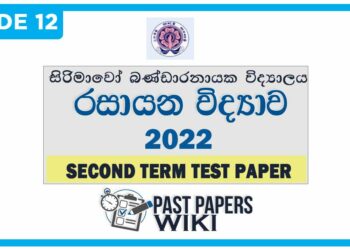 Chemistry 1st Term Test paper 2022 – Grade 12